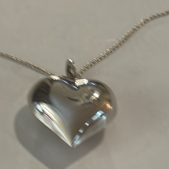 Vintage sterling silver Heart Pendant Necklace 925 Italy - Picture 2 of 5